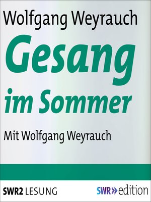 cover image of Gesang im Sommer